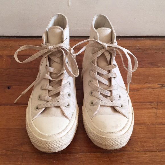 cream high top sneakers
